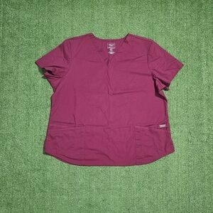 Cherokee Burgundy Scrub Top